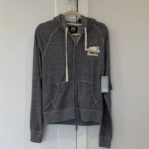 NWT Roots Salt & Pepper Full Zip Hoodie - Picture 2 of 13